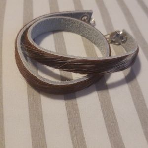 Cowhide double wrap leather bracelet